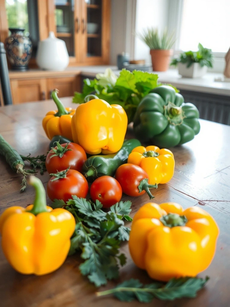 Čerstvé suroviny na stole